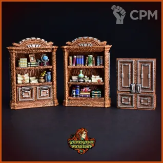 Описание картинки Шкафы с книгами от Gabrigame_Terrain по цене 670руб | Свободный Рынок Миниатюр - СРМ
