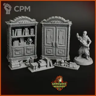 Описание картинки Шкафы с книгами от Gabrigame_Terrain по цене 670руб | Свободный Рынок Миниатюр - СРМ