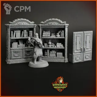 Описание картинки Шкафы с книгами от Gabrigame_Terrain по цене 670руб | Свободный Рынок Миниатюр - СРМ