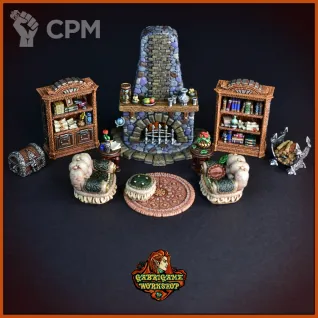 Описание картинки Комната с камином от Gabrigame_Terrain по цене 1 670руб | Свободный Рынок Миниатюр - СРМ