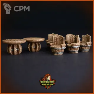 Описание картинки Большой набор столов для таверны от Gabrigame_Terrain по цене 1 310руб | Свободный Рынок Миниатюр - СРМ