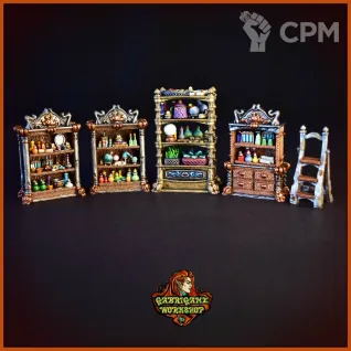 Описание картинки Набор алхимических шкафов от Gabrigame_Terrain по цене 1 390руб | Свободный Рынок Миниатюр - СРМ