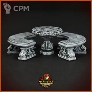 Описание картинки Стол со скамейками для парка от Gabrigame_Terrain по цене 390руб | Свободный Рынок Миниатюр - СРМ