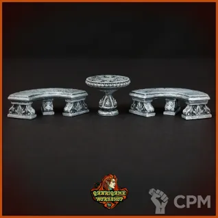 Описание картинки Стол со скамейками для парка от Gabrigame_Terrain по цене 390руб | Свободный Рынок Миниатюр - СРМ
