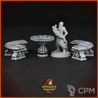 Описание картинки Стол со скамейками для парка от Gabrigame_Terrain по цене 390руб | Свободный Рынок Миниатюр - СРМ