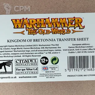 Описание картинки Kingdom of Bretonnia Transfer Sheet от Vault Boy по цене 5 298руб | Свободный Рынок Миниатюр - СРМ