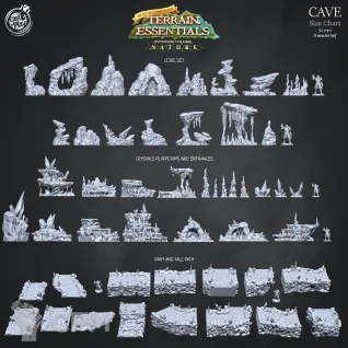 Описание картинки Cave Set Crystals, Platforms and Entrances от Studio Cockatoo по цене 27 000руб | Свободный Рынок Миниатюр - СРМ