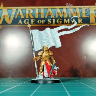 Описание картинки Stormcast Eternals Knight-Vexillor with Banner of Apotheosis от Каджит по цене 998руб | Свободный Рынок Миниатюр - СРМ