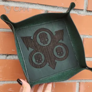 Описание картинки Death Guard Dice Tray/Дайс Трей/Арена/Тарелка/Гвардия смерти от Krontwar по цене 3 000руб | Свободный Рынок Миниатюр - СРМ