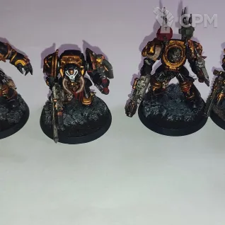 Описание картинки Chaos Terminators (old) + Chaos Lord in Terminator Armour (conversion on old Terminator) от  по цене 4 000руб | Свободный Рынок Миниатюр - СРМ