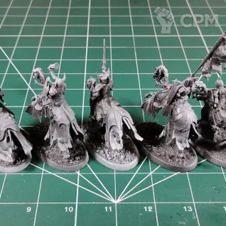 Описание картинки Soulblight Gravelords Wight Lord on Skeletal Steed and Barrow Knights (Black Knights) от Каджит по цене 8 998руб | Свободный Рынок Миниатюр - СРМ