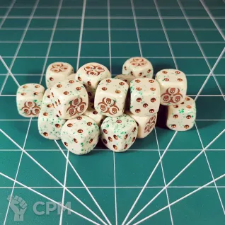 Описание картинки Custom Nurgle Dice x20 от Vault Boy по цене 3 498руб | Свободный Рынок Миниатюр - СРМ