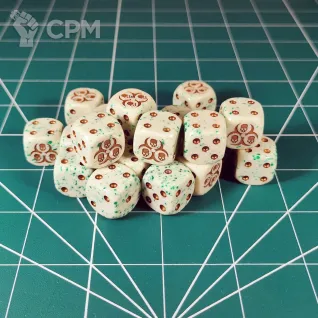 Описание картинки Custom Nurgle Dice x20 от Vault Boy по цене 3 498руб | Свободный Рынок Миниатюр - СРМ