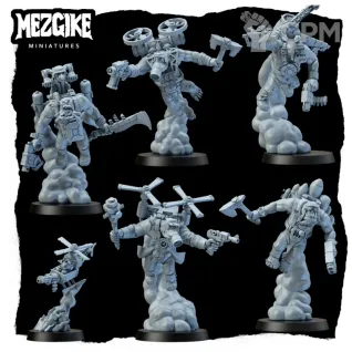 Описание картинки Orks Jump boyz mob A (by Mezgike) от 0.n1 Studio по цене 1 150руб | Свободный Рынок Миниатюр - СРМ