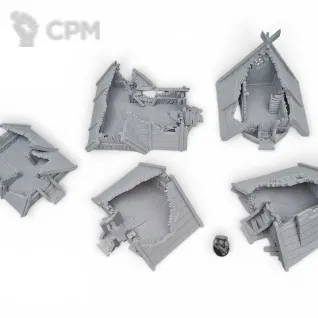 Описание картинки Разрушенные Дома Северян - Фэнтези Террейн от Terrain Print по цене 2 500руб | Свободный Рынок Миниатюр - СРМ