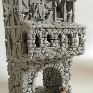 Описание картинки Ruined Gatehouse: Entrance Gate от Printopocalypse 3D по цене 2 300руб | Свободный Рынок Миниатюр - СРМ