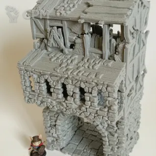 Описание картинки Ruined Gatehouse: Entrance Gate от Printopocalypse 3D по цене 2 300руб | Свободный Рынок Миниатюр - СРМ