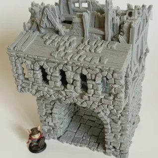 Описание картинки Ruined Gatehouse: Entrance Gate от Printopocalypse 3D по цене 2 300руб | Свободный Рынок Миниатюр - СРМ