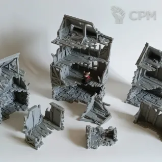 Описание картинки Ruined Quarter от Printopocalypse 3D по цене 2 250руб | Свободный Рынок Миниатюр - СРМ