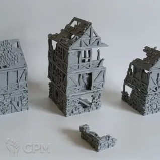 Описание картинки Ruined Quarter от Printopocalypse 3D по цене 2 250руб | Свободный Рынок Миниатюр - СРМ