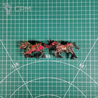Описание картинки Chaos Knights Horses Chaos Steeds x2 от Каджит по цене 398руб | Свободный Рынок Миниатюр - СРМ