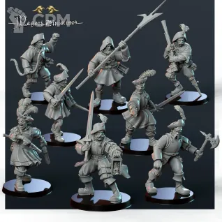 Описание картинки Marienburg mercenary warband от 3D Wargaming по цене 1 000руб | Свободный Рынок Миниатюр - СРМ