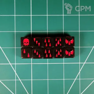 Описание картинки Custom Blood Angels Dice x10 II от Vault Boy по цене 1 498руб | Свободный Рынок Миниатюр - СРМ
