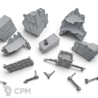 Описание картинки Набор Террейна 11th Редакции - Armored Ruins от Terrain Print по цене 6 400руб | Свободный Рынок Миниатюр - СРМ