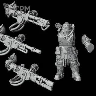 Описание картинки Solar Guard – Flamer Squad /Hot-shot lasgun/Volley gun от WebWay 3D по цене 1 850руб | Свободный Рынок Миниатюр - СРМ
