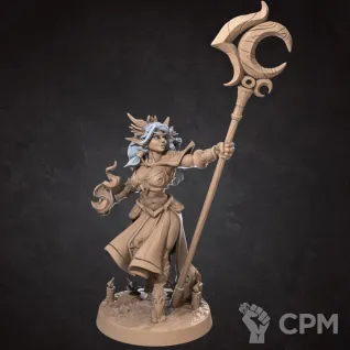 Описание картинки Лунная Эльфийка, Жрица (Moon Elf, Priest) от Gabrigame_Print по цене 330руб | Свободный Рынок Миниатюр - СРМ