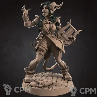 Описание картинки Тифлинг, Бард (Tiefling, Bard) от Gabrigame_Print по цене 330руб | Свободный Рынок Миниатюр - СРМ