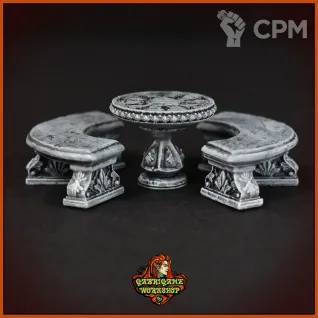 Описание картинки Стол со скамейками для парка от Gabrigame_Terrain по цене 390руб | Свободный Рынок Миниатюр - СРМ