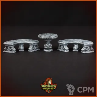 Описание картинки Стол со скамейками для парка от Gabrigame_Terrain по цене 390руб | Свободный Рынок Миниатюр - СРМ