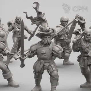 Описание картинки Воины Города Сигмара/Банда для Мордхейма от 3D Wargaming по цене 1 190руб | Свободный Рынок Миниатюр - СРМ