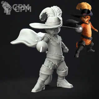 Описание картинки Кошколюд, Фехтовальщик 2 от Gabrigame_Print по цене 330руб | Свободный Рынок Миниатюр - СРМ