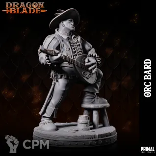 Описание картинки Orc bard от Milestone по цене 180руб | Свободный Рынок Миниатюр - СРМ
