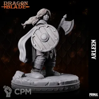 Описание картинки Dwarf Arleen Axe от Milestone по цене 180руб | Свободный Рынок Миниатюр - СРМ