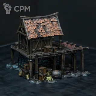 Описание картинки Ruined Food Store Warehouse от Monger по цене 11 950руб | Свободный Рынок Миниатюр - СРМ