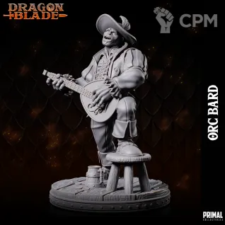 Описание картинки Orc bard от Milestone по цене 180руб | Свободный Рынок Миниатюр - СРМ