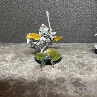 Описание картинки Гэндальф Белый и Пещерный тролль с гоблинами мории от DreamFoxMan по цене 5 500руб | Свободный Рынок Миниатюр - СРМ