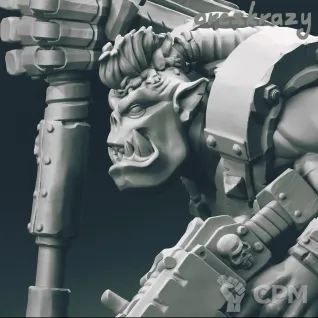 Описание картинки Ork Nob with Waaagh ! Banner от oxmc по цене 300руб | Свободный Рынок Миниатюр - СРМ