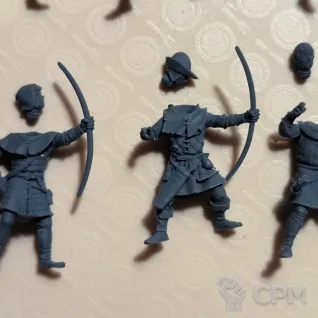 Описание картинки Peasant Bowmen от Inkuro по цене 1 000руб | Свободный Рынок Миниатюр - СРМ