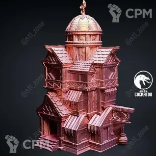 Описание картинки CatFolk Dice tower/Башня для кубов от Studio Cockatoo по цене 3 850руб | Свободный Рынок Миниатюр - СРМ