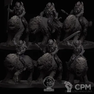 Описание картинки Warg Riders от Studio Cockatoo по цене 2 400руб | Свободный Рынок Миниатюр - СРМ