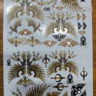 Описание картинки Legio Custodes Transfer sheet Декали Легио Кустодес от Fle94 по цене 1 500руб | Свободный Рынок Миниатюр - СРМ
