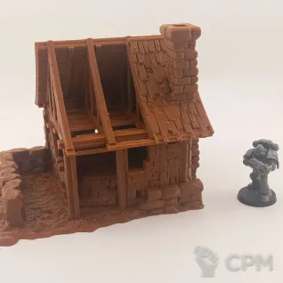 Описание картинки Разрушенные Фэнтези Дома - комплект из 3 от Terrain Print по цене 2 300руб | Свободный Рынок Миниатюр - СРМ