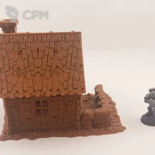 Описание картинки Разрушенные Фэнтези Дома - комплект из 3 от Terrain Print по цене 2 300руб | Свободный Рынок Миниатюр - СРМ