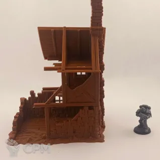 Описание картинки Разрушенные Фэнтези Дома - комплект из 3 от Terrain Print по цене 2 300руб | Свободный Рынок Миниатюр - СРМ