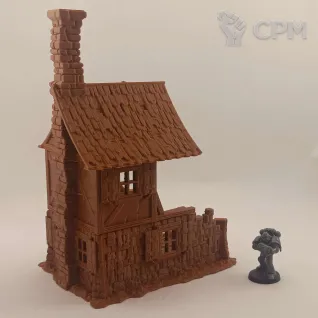 Описание картинки Разрушенные Фэнтези Дома - комплект из 3 от Terrain Print по цене 2 300руб | Свободный Рынок Миниатюр - СРМ