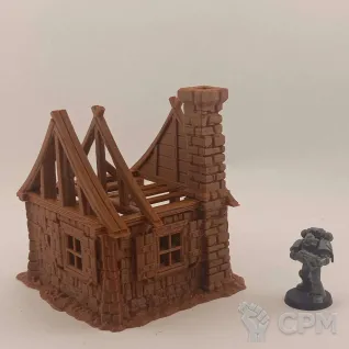 Описание картинки Разрушенные Фэнтези Дома - комплект из 3 от Terrain Print по цене 2 300руб | Свободный Рынок Миниатюр - СРМ